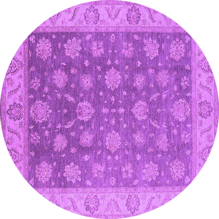 Round Machine Washable Oriental Purple Traditional Area Rugs, wshurb765pur