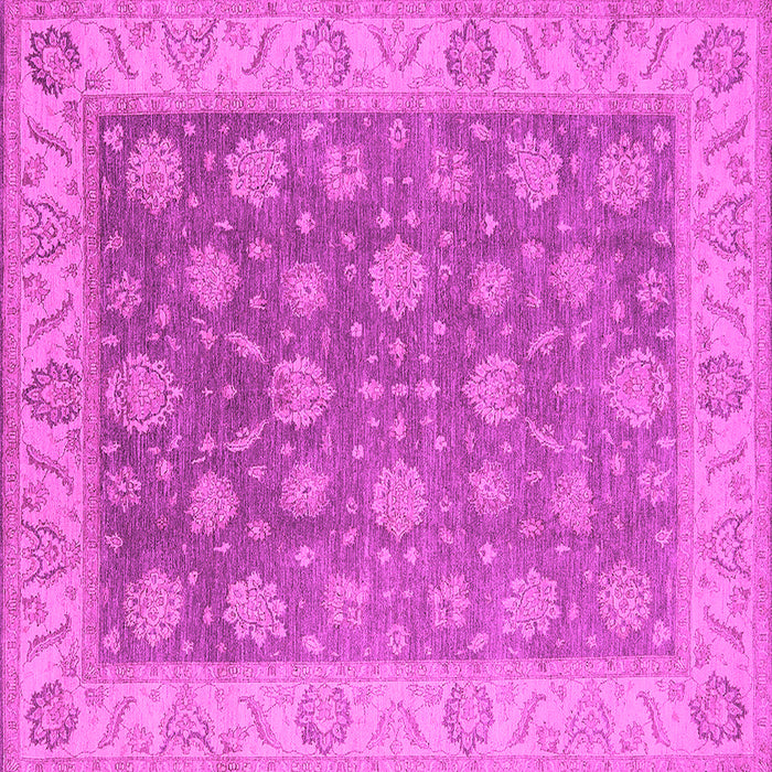 Square Machine Washable Oriental Pink Traditional Rug, wshurb765pnk