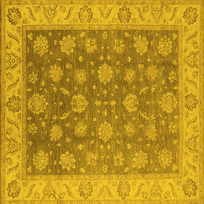 Square Oriental Yellow Traditional Rug, urb765yw