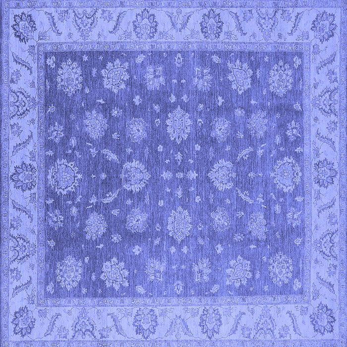 Square Machine Washable Oriental Blue Traditional Rug, wshurb765blu