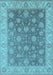 Machine Washable Oriental Light Blue Traditional Rug, wshurb765lblu