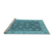 Sideview of Machine Washable Oriental Light Blue Traditional Rug, wshurb765lblu