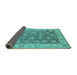 Sideview of Oriental Turquoise Traditional Rug, urb765turq