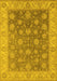 Machine Washable Oriental Yellow Traditional Rug, wshurb765yw