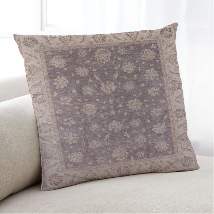 Lifestyle Image of Mid-Century Modern Urban Square Mauve Taupe Purple Throw Pillow, 18 inch by 18 inch, pwurb765
