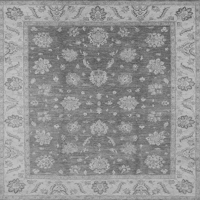 Square Machine Washable Oriental Gray Traditional Rug, wshurb765gry