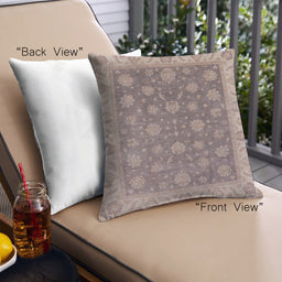 Front View of Mid-Century Modern Urban Square Mauve Taupe Purple Throw Pillow, 18 inch by 18 inch, pwurb765