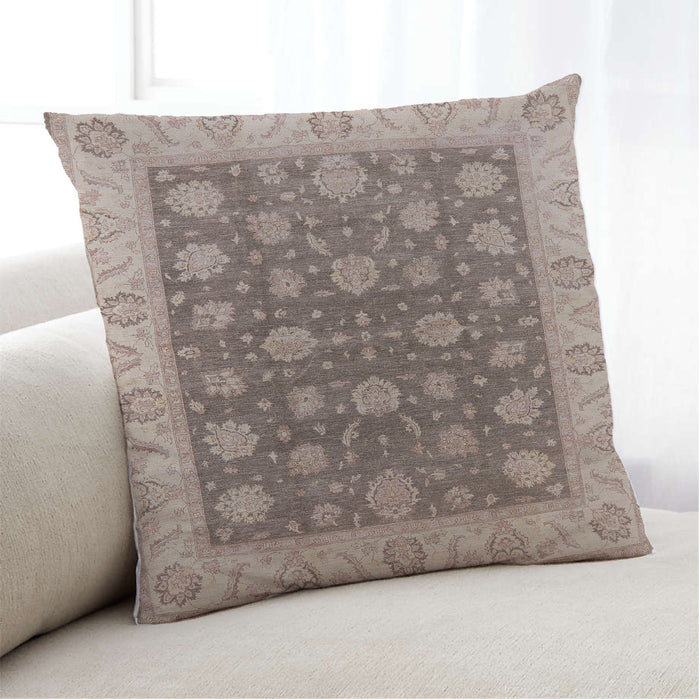 Lifestyle Image of Mid-Century Modern Urban Square Tan Brown Throw Pillow, 18 inch by 18 inch, pwurb766