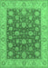 Machine Washable Oriental Emerald Green Traditional Area Rugs, wshurb766emgrn