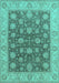 Machine Washable Oriental Turquoise Traditional Area Rugs, wshurb766turq