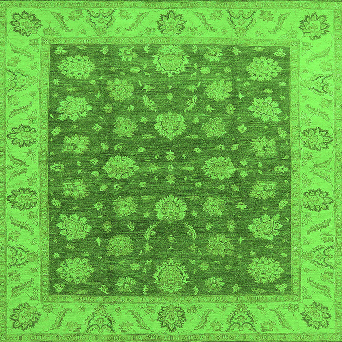 Square Oriental Green Traditional Rug, urb766grn