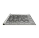 Sideview of Machine Washable Oriental Gray Traditional Rug, wshurb766gry