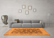 Machine Washable Oriental Orange Traditional Area Rugs in a Living Room, wshurb766org