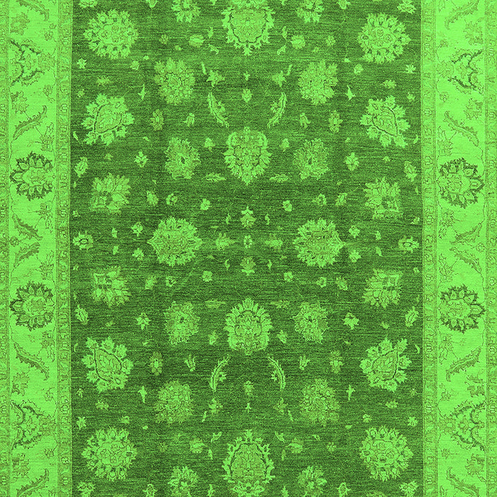 Machine Washable Oriental Green Traditional Area Rugs, wshurb766grn