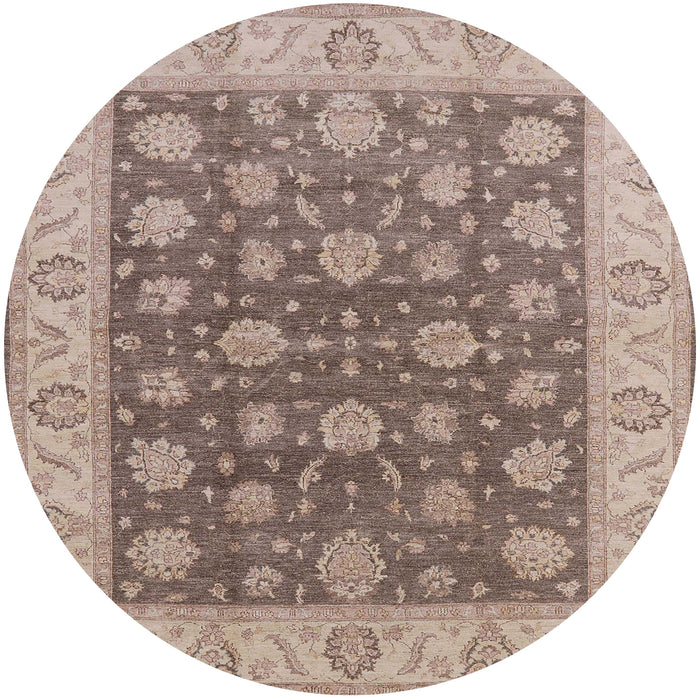 Round Machine Washable Industrial Modern Tan Brown Rug, wshurb766