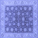 Square Oriental Blue Traditional Rug, urb766blu
