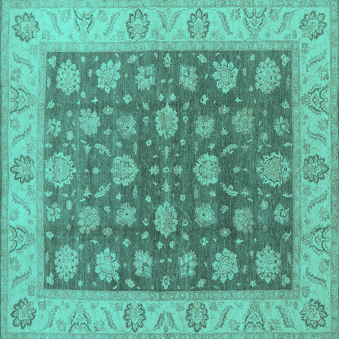 Square Oriental Turquoise Traditional Rug, urb766turq