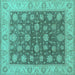 Square Oriental Turquoise Traditional Rug, urb766turq