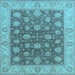 Square Oriental Light Blue Traditional Rug, urb766lblu