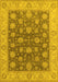 Machine Washable Oriental Yellow Traditional Rug, wshurb766yw