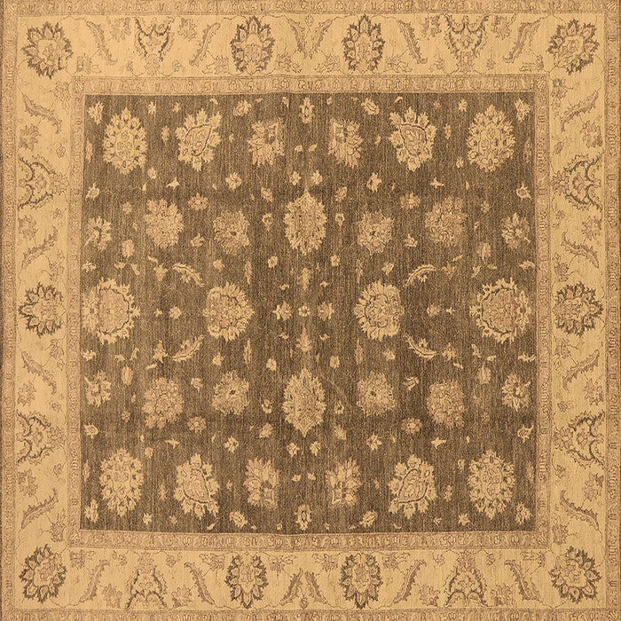 Square Oriental Brown Traditional Rug, urb766brn