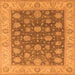 Square Machine Washable Oriental Orange Traditional Area Rugs, wshurb766org