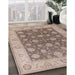 Machine Washable Industrial Modern Tan Brown Rug in a Family Room, wshurb766