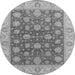 Round Oriental Gray Traditional Rug, urb766gry