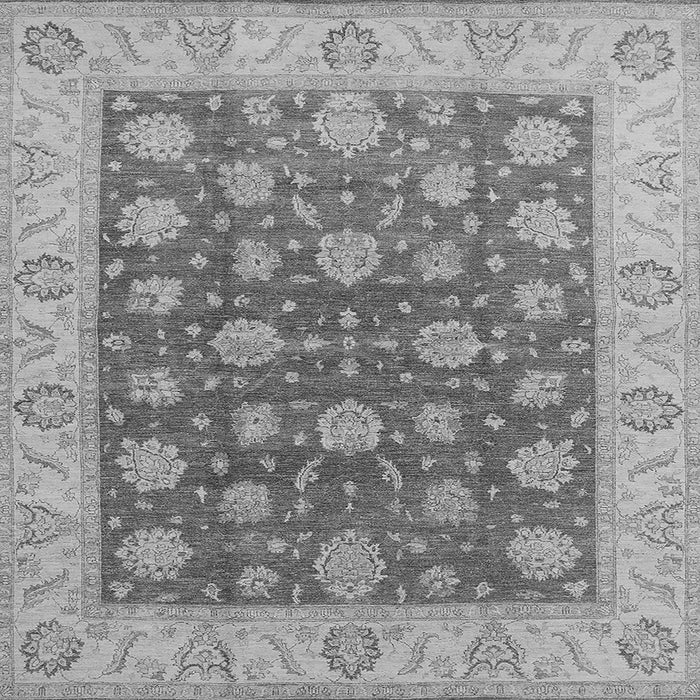 Square Machine Washable Oriental Gray Traditional Rug, wshurb766gry