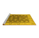 Sideview of Machine Washable Oriental Yellow Traditional Rug, wshurb766yw