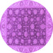 Round Oriental Purple Traditional Rug, urb766pur