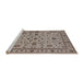 Sideview of Machine Washable Industrial Modern Brown Rug, wshurb767