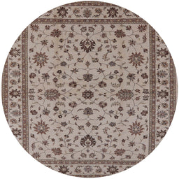 Round Mid-Century Modern Brown Oriental Rug, urb767