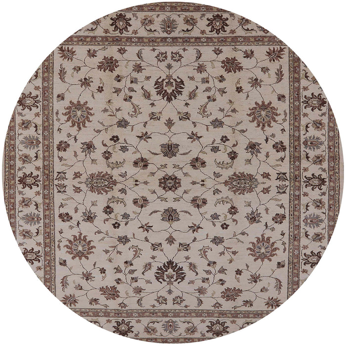 Round Mid-Century Modern Brown Oriental Rug, urb767