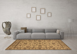 Machine Washable Oriental Brown Industrial Rug in a Living Room,, wshurb767brn