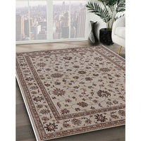 Mid-Century Modern Brown Oriental Rug, urb767