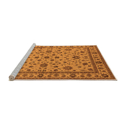 Sideview of Machine Washable Oriental Orange Industrial Area Rugs, wshurb767org