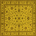 Square Machine Washable Oriental Yellow Industrial Rug, wshurb767yw