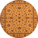 Round Oriental Orange Industrial Rug, urb767org