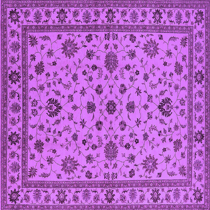 Square Machine Washable Oriental Purple Industrial Area Rugs, wshurb767pur