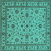 Square Oriental Turquoise Industrial Rug, urb767turq