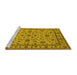 Sideview of Machine Washable Oriental Yellow Industrial Rug, wshurb767yw