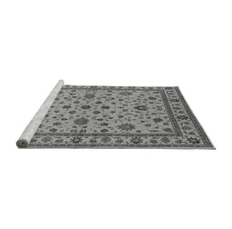 Sideview of Machine Washable Oriental Gray Industrial Rug, wshurb767gry