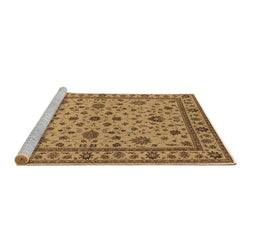 Sideview of Machine Washable Oriental Brown Industrial Rug, wshurb767brn