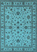 Machine Washable Oriental Light Blue Industrial Rug, wshurb767lblu