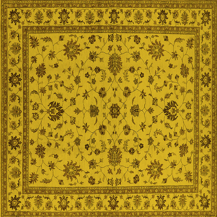 Square Oriental Yellow Industrial Rug, urb767yw