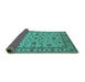 Sideview of Oriental Turquoise Industrial Rug, urb767turq