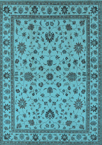 Oriental Light Blue Industrial Rug, urb767lblu