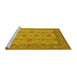 Sideview of Machine Washable Oriental Yellow Traditional Rug, wshurb768yw