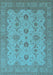 Machine Washable Oriental Light Blue Traditional Rug, wshurb768lblu